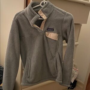 Patagonia Gray Fleece Jacket with Cream Details
